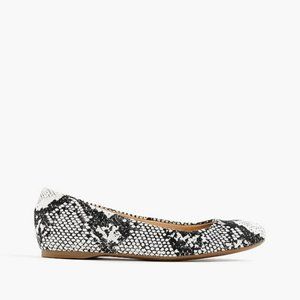 J. Crew Black and White Snakeskin Ballet Flats